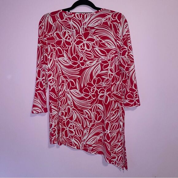 Susan Graver S Floral Tunic Liquid Knit QVC Pink - Picture 6 of 8